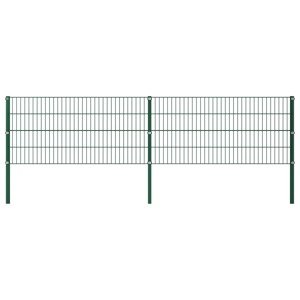 vidaXL Plotový panel so stĺpikmi, železo 3,4x0,8 m, zelený