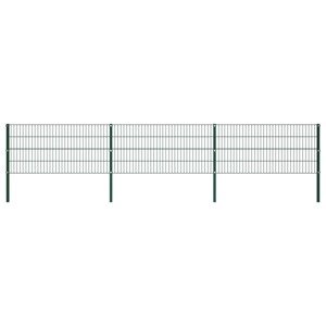 vidaXL Plotový panel so stĺpikmi, železo 5,1x0,8 m, zelený