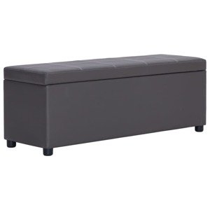 vidaXL Lavica s úložným priestorom 116 cm, sivá, umelá koža