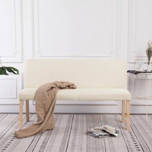 vidaXL Lavica 139,5 cm krémová polyester