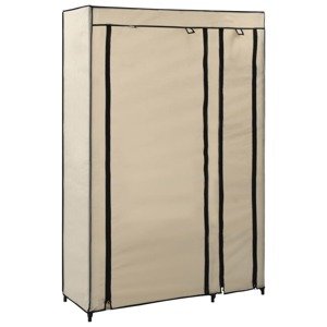 vidaXL Skladací šatník krémový 110x45x175 cm látkový