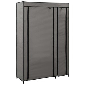 vidaXL Skladací šatník sivý 110x45x175 cm látkový