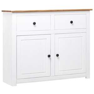 vidaXL Komoda biela 93x40x80 cm borovicový masív Panama Range