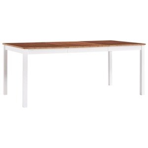 vidaXL Jedálenský stôl, biely a hnedý 180x90x73 cm, borovicové drevo