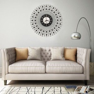 vidaXL Nástenné hodiny čierne 43 cm kovové