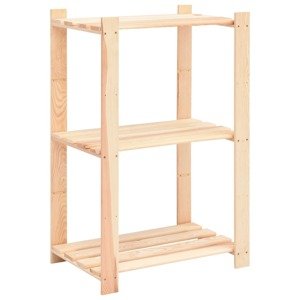 vidaXL Regál s 3 policami 60x38x90 cm, borovicový masív 150 kg