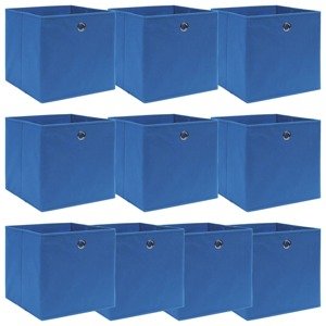 vidaXL Úložné boxy 10 ks, modré 32x32x32 cm, látka