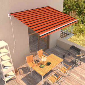 vidaXL Automatická zaťahovacia markíza 400x300 cm oranžová a hnedá