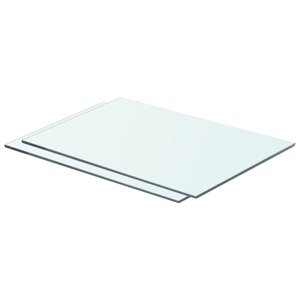 vidaXL Poličky 2 ks panel z priehľadného skla 50x30 cm