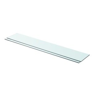 vidaXL Poličky 2 ks panel z priehľadného skla 90x15 cm