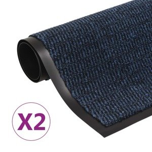 vidaXL Rohožky pred dvere 2 ks modré 120x180 cm obdĺžnikové všívané