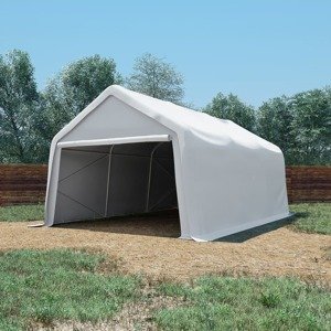 vidaXL Skladovací stan PVC 550 g/m² 4x6 m biely