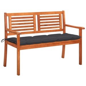 vidaXL 2-miestna záhradná lavica s vankúšom 120 cm eukalyptový masív