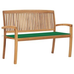 vidaXL Stohovateľná záhradná lavička s podložkou 128,5 cm tíkový masív