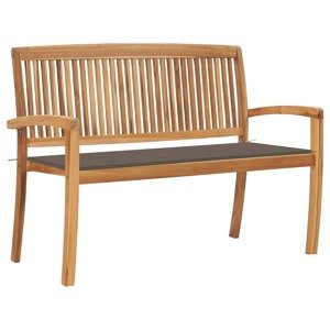 vidaXL Stohovateľná záhradná lavička s podložkou 128,5 cm tíkový masív