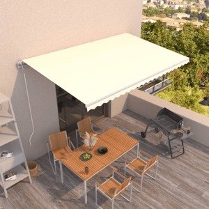vidaXL Automatická zaťahovacia markíza 500x300 cm krémová