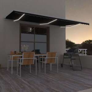 vidaXL Ručne zaťahovacia markíza s LED 600x300 cm antracitová