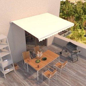 vidaXL Ručne zaťahovacia markíza 400x350 cm krémová
