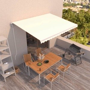 vidaXL Automatická zaťahovacia markíza 400x350 cm krémová