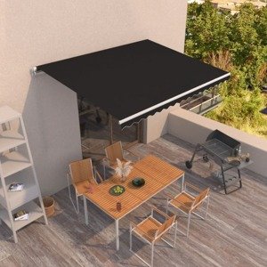 vidaXL Ručne zaťahovacia markíza 450x350 cm antracitová