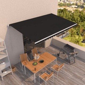 vidaXL Ručne zaťahovacia markíza 500x350 cm antracitová