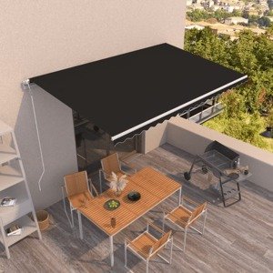 vidaXL Automaticky zaťahovacia markíza 500x350 cm antracitová