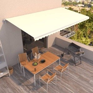 vidaXL Automaticky zaťahovacia markíza 600x350 cm krémová