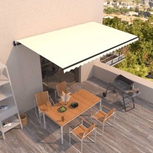 vidaXL Automaticky zaťahovacia markíza 500x300 cm krémová
