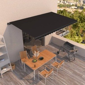 vidaXL Ručne zaťahovacia markíza 500x350 cm antracitová