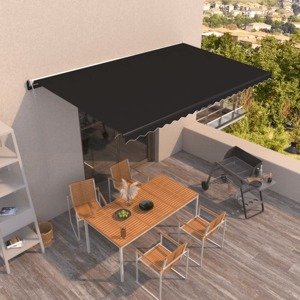 vidaXL Automaticky zaťahovacia markíza 500x350 cm antracitová