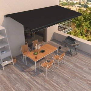 vidaXL Ručne zaťahovacia markíza 600x350 cm antracitová