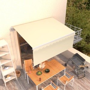 vidaXL Automatická markíza s tienidlom 3,5x2,5m krémová