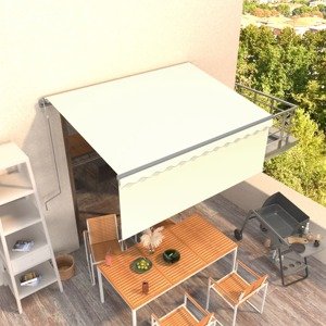 vidaXL Automatická markíza s tienidlom 3x2,5 m krémová