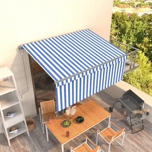 vidaXL Automatická markíza s tienidlom 3,5x2,5m modro-biela