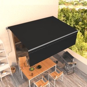 vidaXL Automatická markíza s tienidlom 4x3m antracitová