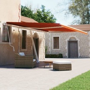 vidaXL Voľne stojaca ručne zaťahovacia markíza 600x300cm oranžovohnedá