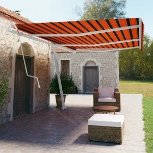 vidaXL Samostatne stojaca automatická markíza 600x350cm oranžovo-hnedá