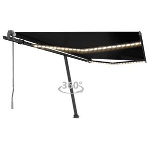 vidaXL Automatická markíza s LED a senzorom vetra 400x300 cm antracit