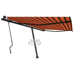 vidaXL Voľne stojaca ručne zaťahovacia markíza 450x300cm oranžovohnedá