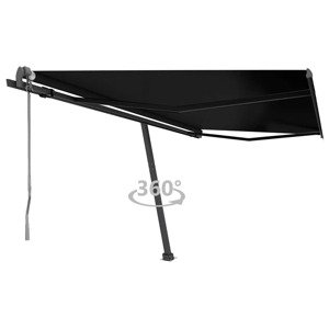vidaXL Samostatne stojaca automatická markíza 450x300 cm antracitová