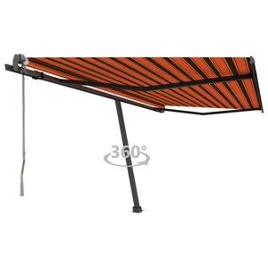 vidaXL Samostatne stojaca automatická markíza 450x300cm oranžovo-hnedá