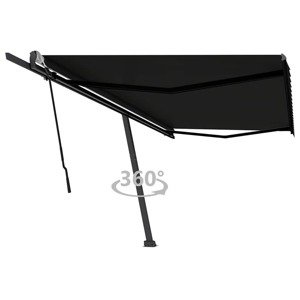 vidaXL Voľne stojaca ručne zaťahovacia markíza 500x300 cm antracitová