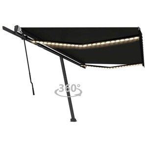 vidaXL Ručne zaťahovacia markíza s LED 500x300 cm antracitová