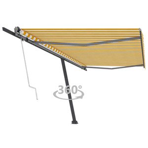 vidaXL Samostatne stojaca automatická markíza 500x300 cm žlto-biela