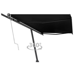 vidaXL Samostatne stojaca automatická markíza 500x300 cm antracitová