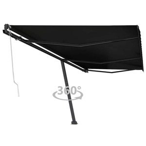vidaXL Samostatne stojaca automatická markíza 600x300 cm antracitová