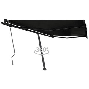 vidaXL Stojaca ručne zaťahovacia markíza 400x350 cm antracitová