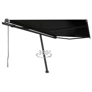 vidaXL Samostatne stojaca automatická markíza 400x350 cm antracitová
