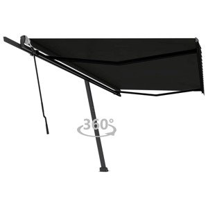 vidaXL Stojaca ručne zaťahovacia markíza 500x350 cm antracitová