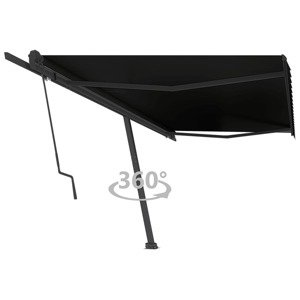 vidaXL Samostatne stojaca automatická markíza 500x350 cm antracitová